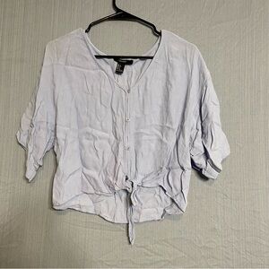 Forever 21 Light Blue Button-Up Women's Top